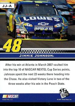 2008 Press Pass - Wal-Mart #JJ-A Jimmie Johnson Back