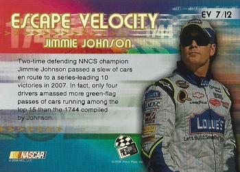 2008 Press Pass Eclipse - Escape Velocity #EV 7 Jimmie Johnson Back