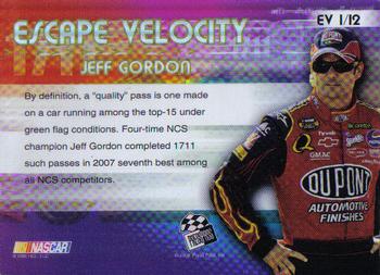 2008 Press Pass Eclipse - Escape Velocity #EV 1 Jeff Gordon Back