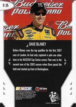 2008 Press Pass Eclipse - Red #R22 Dave Blaney Back