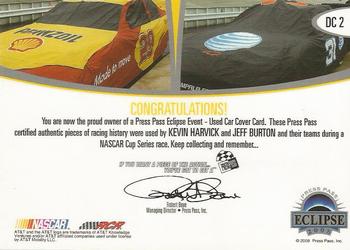 2008 Press Pass Eclipse - Under Cover Double Cover NASCAR #DC 2 Kevin Harvick / Jeff Burton Back