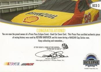 2008 Press Pass Eclipse - Under Cover Drivers Name #UCD 3 Kevin Harvick Back