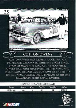 2008 Press Pass Legends - Blue #25 Cotton Owens Back