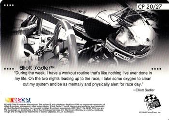 2008 Press Pass Speedway - Cockpit #CP 20 Elliott Sadler Back