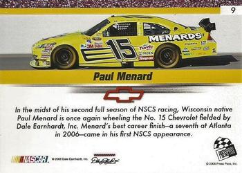 2008 Press Pass Speedway - Gold #9 Paul Menard Back