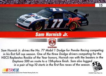 2008 Press Pass Speedway - Gold #15 Sam Hornish Jr. Back