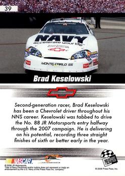 2008 Press Pass Speedway - Gold #39 Brad Keselowski Back