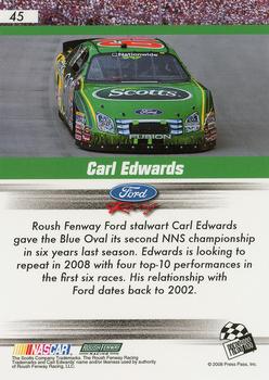 2008 Press Pass Speedway - Gold #45 Carl Edwards Back