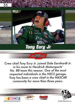 2008 Press Pass Speedway - Gold #55 Tony Eury Jr. Back