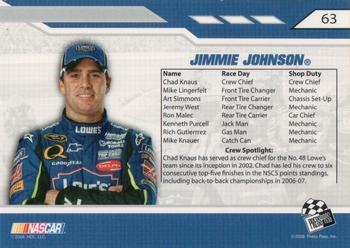 2008 Press Pass Stealth #63 Jimmie Johnson's Car Back
