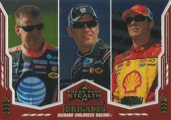 2008 Press Pass Stealth #69 Jeff Burton / Clint Bowyer / Kevin Harvick Front