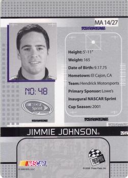 2008 Press Pass Stealth - Maximum Access #MA 14 Jimmie Johnson Back