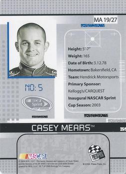 2008 Press Pass Stealth - Maximum Access #MA 19 Casey Mears Back