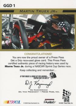 2008 Press Pass VIP - Get a Grip Drivers #GGD 1 Martin Truex Jr. Back