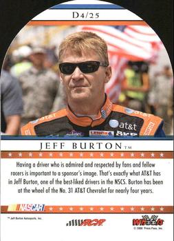 2008 Wheels American Thunder - Delegates #D4 Jeff Burton Back