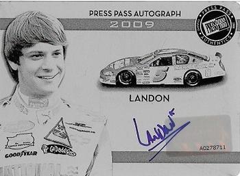 2009 Press Pass - Autograph Silver Printing Plates Black #NNO Landon Cassill Front