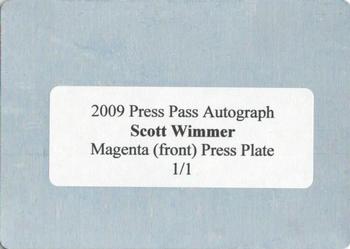 2009 Press Pass - Autograph Silver Printing Plates Magenta #NNO Scott Wimmer Back