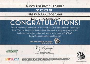 2009 Press Pass - Autograph Silver #NNO Jamie McMurray Back