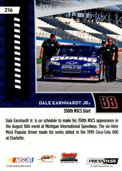 2009 Press Pass - Blue #216 Dale Earnhardt Jr. Back