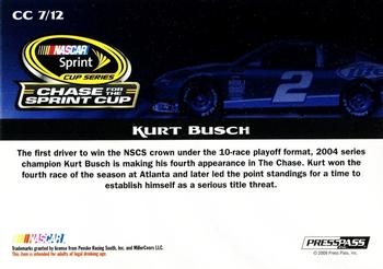 2009 Press Pass - Chase for the Sprint Cup #CC 7 Kurt Busch Back