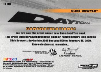 2009 Press Pass - Daytona 500 Tires #TT-CB Clint Bowyer Back