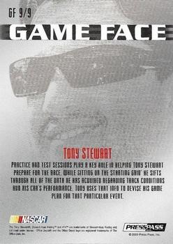 2009 Press Pass - Game Face #GF 9 Tony Stewart Back