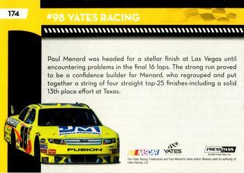2009 Press Pass - Gold #174 Paul Menard's Car Back