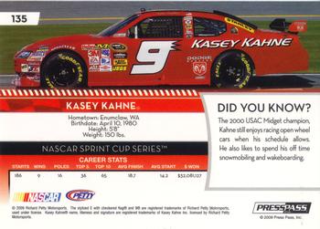 2009 Press Pass - Gold Holofoil #135 Kasey Kahne Back