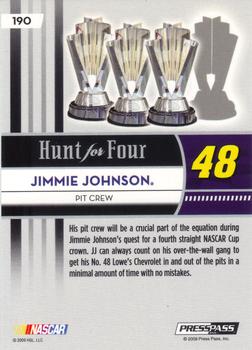 2009 Press Pass - Gold Holofoil #190 Jimmie Johnson's Crew Back