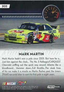 2009 Press Pass - Gold Holofoil #202 Mark Martin's Car Back