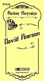 2009 Press Pass - Pocket Portraits #PP 29 David Pearson Back