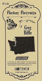 2009 Press Pass - Pocket Portraits Hometown #PP 1 Greg Biffle Back