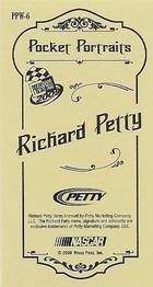 2009 Press Pass - Pocket Portraits Wal-Mart #PPW-6 Richard Petty Back