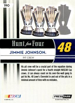 2009 Press Pass - Red #190 Jimmie Johnson's Crew Back