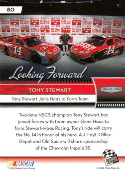 2009 Press Pass - Red #80 Tony Stewart Back