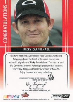 2009 Press Pass - Signings Gold #NNO Ricky Carmichael Back