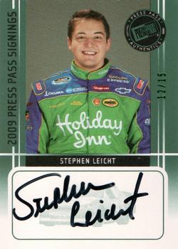 2009 Press Pass - Signings Green #NNO Stephen Leicht Front