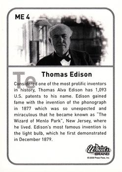2009 Wheels Element - Missing Elements #ME 4 Thomas Edison Back