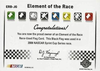 2009 Wheels Element - Elements of the Race Black Flag #ERB-JG Jeff Gordon Back