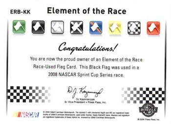 2009 Wheels Element - Elements of the Race Black Flag #ERB-KK Kasey Kahne Back