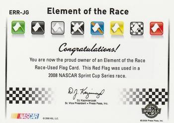 2009 Wheels Element - Elements of the Race Red Flag #ERR-JG Jeff Gordon Back