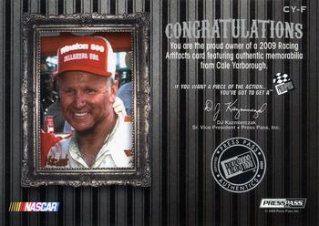 2009 Press Pass Legends - Artifacts Firesuits Gold #CY-F Cale Yarborough Back