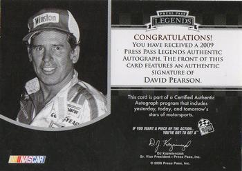 2009 Press Pass Legends - Autographs #NNO David Pearson Back