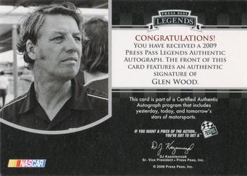2009 Press Pass Legends - Autographs Gold #NNO Glen Wood Back