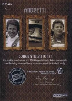 2009 Press Pass Legends - Family Relics Gold #FR-An Mario Andretti /Michael Andretti /Marco Andretti Shoes Back