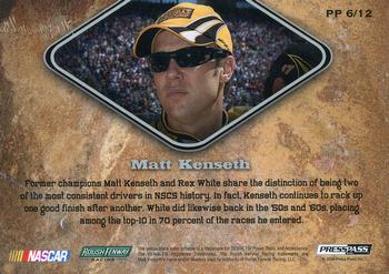 2009 Press Pass Legends - Past and Present #PP 6 Rex White/Matt Kenseth Back