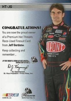 2009 Press Pass Premium - Hot Threads #HT-JG Jeff Gordon Back