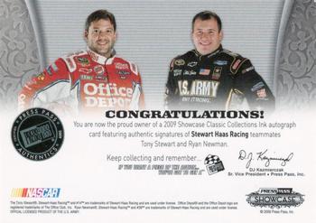 2009 Press Pass Showcase - Classic Collections Ink #NNO Tony Stewart/Ryan Newman Back