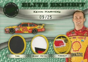 2009 Press Pass Showcase - Elite Exhibit Triple Memorabilia Green #EE-KH Kevin Harvick Front