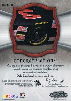 2009 Press Pass Showcase - Prized Pieces Tire #PPT-DE Dale Earnhardt Back